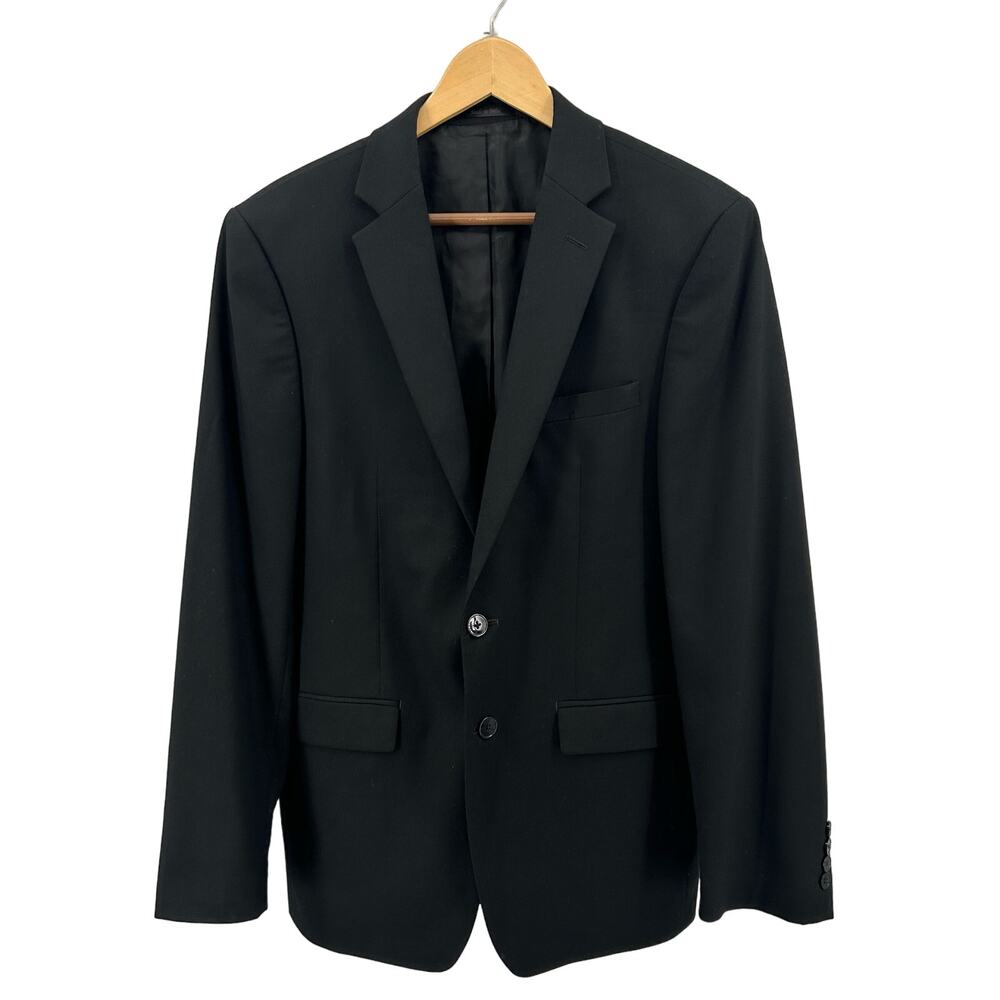 Calvin Klein Sport Suit Jacket Black Mens 38R 2 Button Collared Blazer/Coat Work